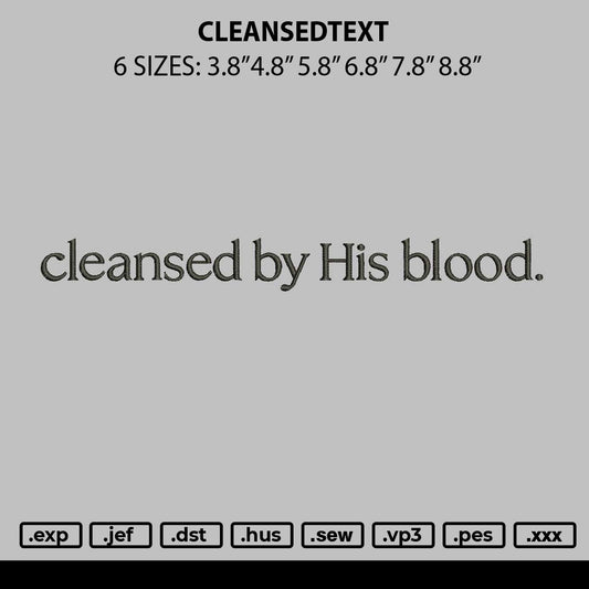 Cleansedtext Embroidery File 6 sizes