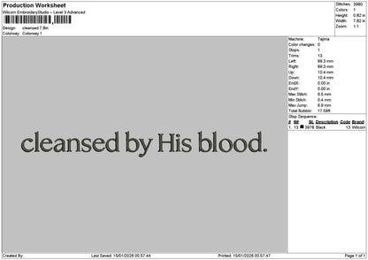 Cleansedtext Embroidery File 6 sizes