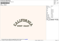 California West Coast Embroidery File 4 size