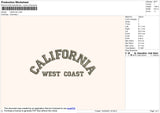 California West Coast Embroidery File 4 size