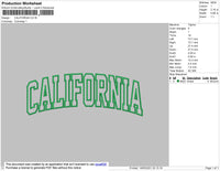 California Text Embroidery File 4 size