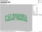 California Text Embroidery File 4 size