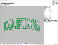 California Text Embroidery File 4 size