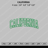 California Text Embroidery File 4 size