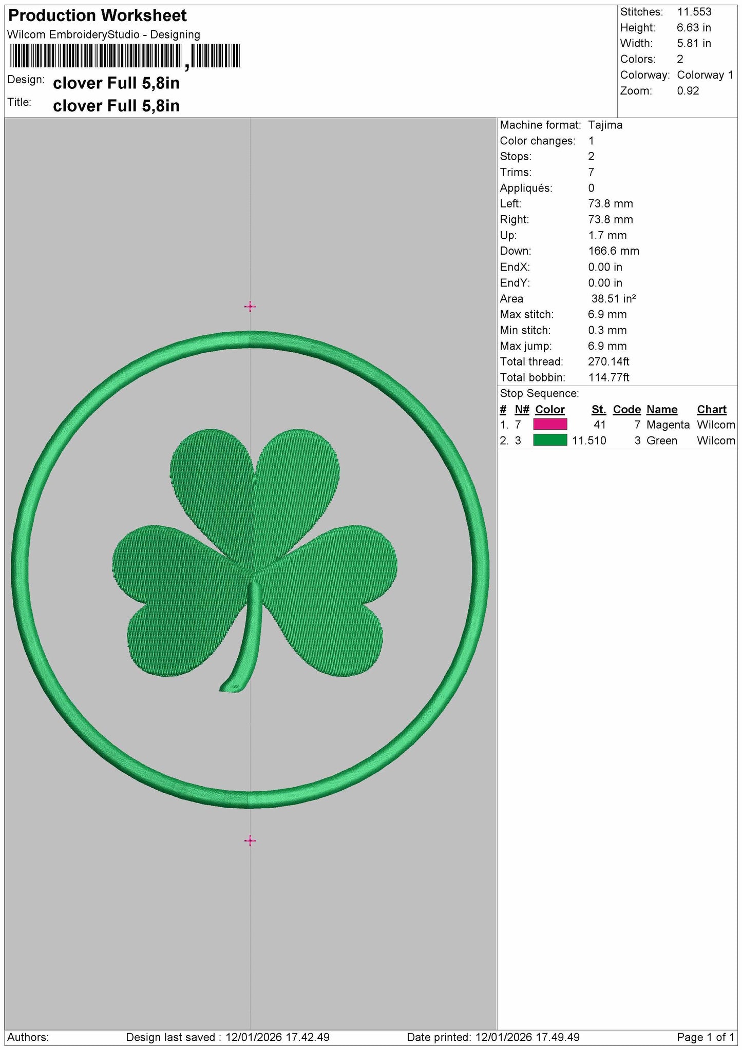 Clover split  Embroidery File 6 sizes