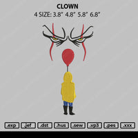 Clown Embroidery File 4 size