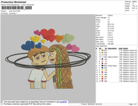 Color Love Embroidery File 4 size