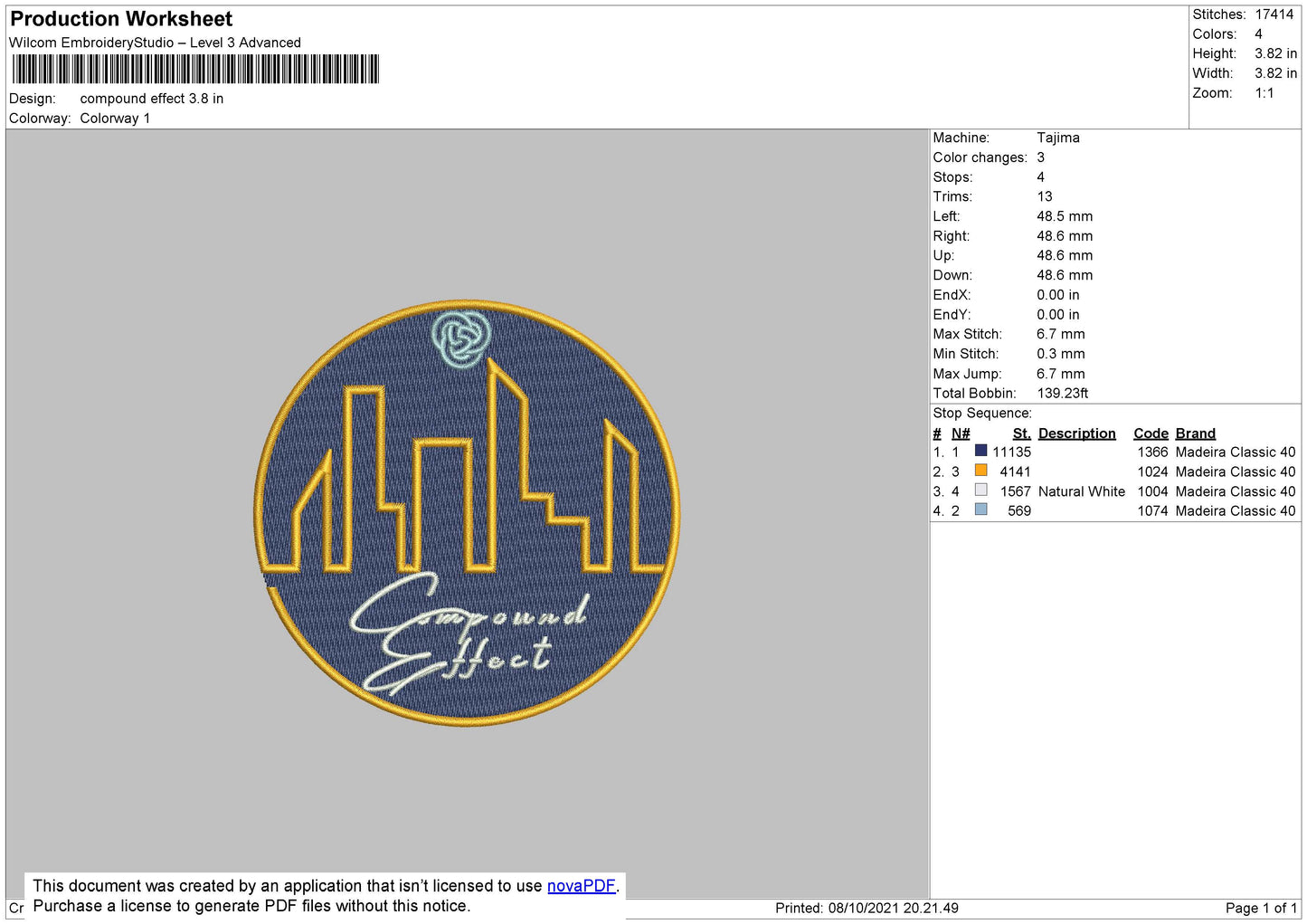 Compoud Effect Embroidery File 5 size