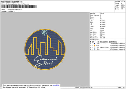 Compoud Effect Embroidery File 5 size