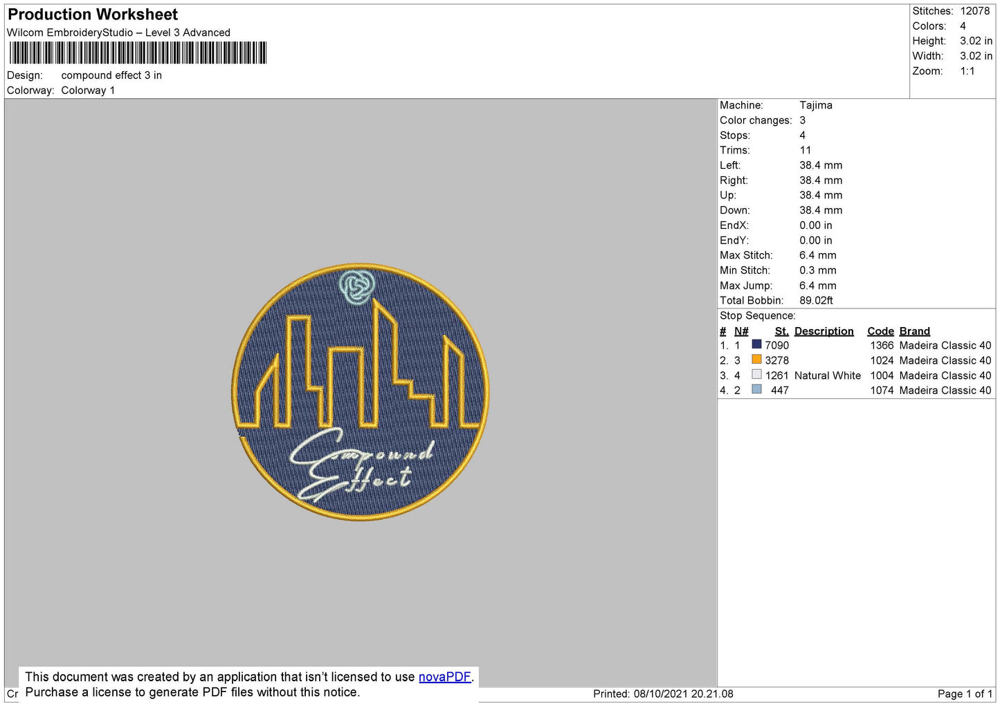 Compoud Effect Embroidery File 5 size