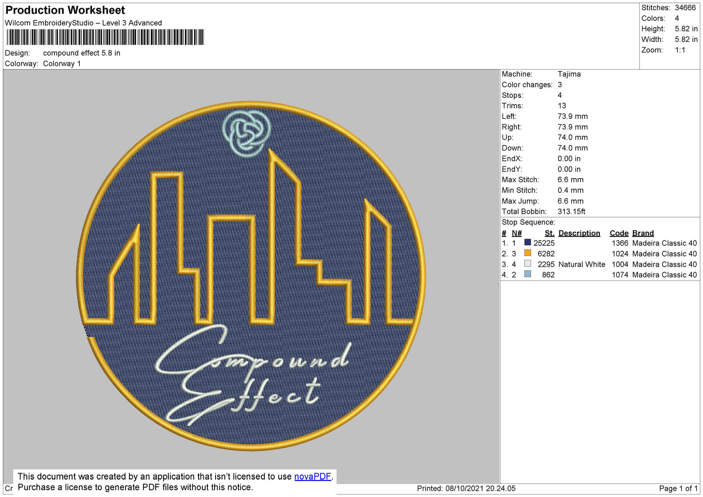 Compoud Effect Embroidery File 5 size
