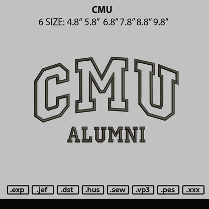 Cmu Embroidery File 6 sizes