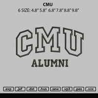 Cmu Embroidery File 6 sizes