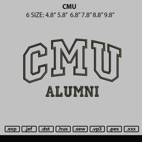 Cmu Embroidery File 6 sizes