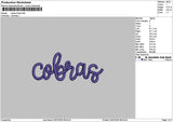 Cobrastext Embroidery File 6 sizes
