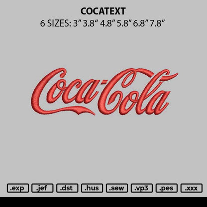 Cocatext Embroidery File 6 sizes