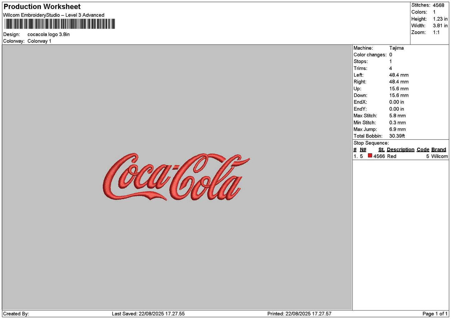 Cocatext Embroidery File 6 sizes