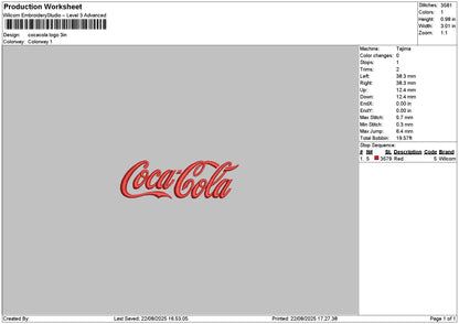 Cocatext Embroidery File 6 sizes