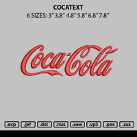 Cocatext Embroidery File 6 sizes