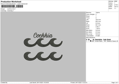 Cochhia Embroidery File 4 size