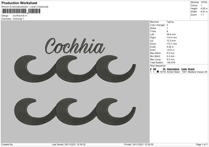 Cochhia Embroidery File 4 size