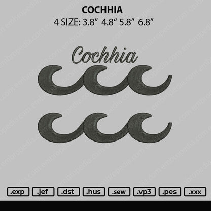 Cochhia Embroidery File 4 size