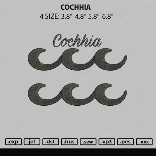 Cochhia Embroidery File 4 size