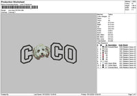 Coco Dog Embroidery File 6 sizes