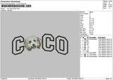Coco Dog Embroidery File 6 sizes