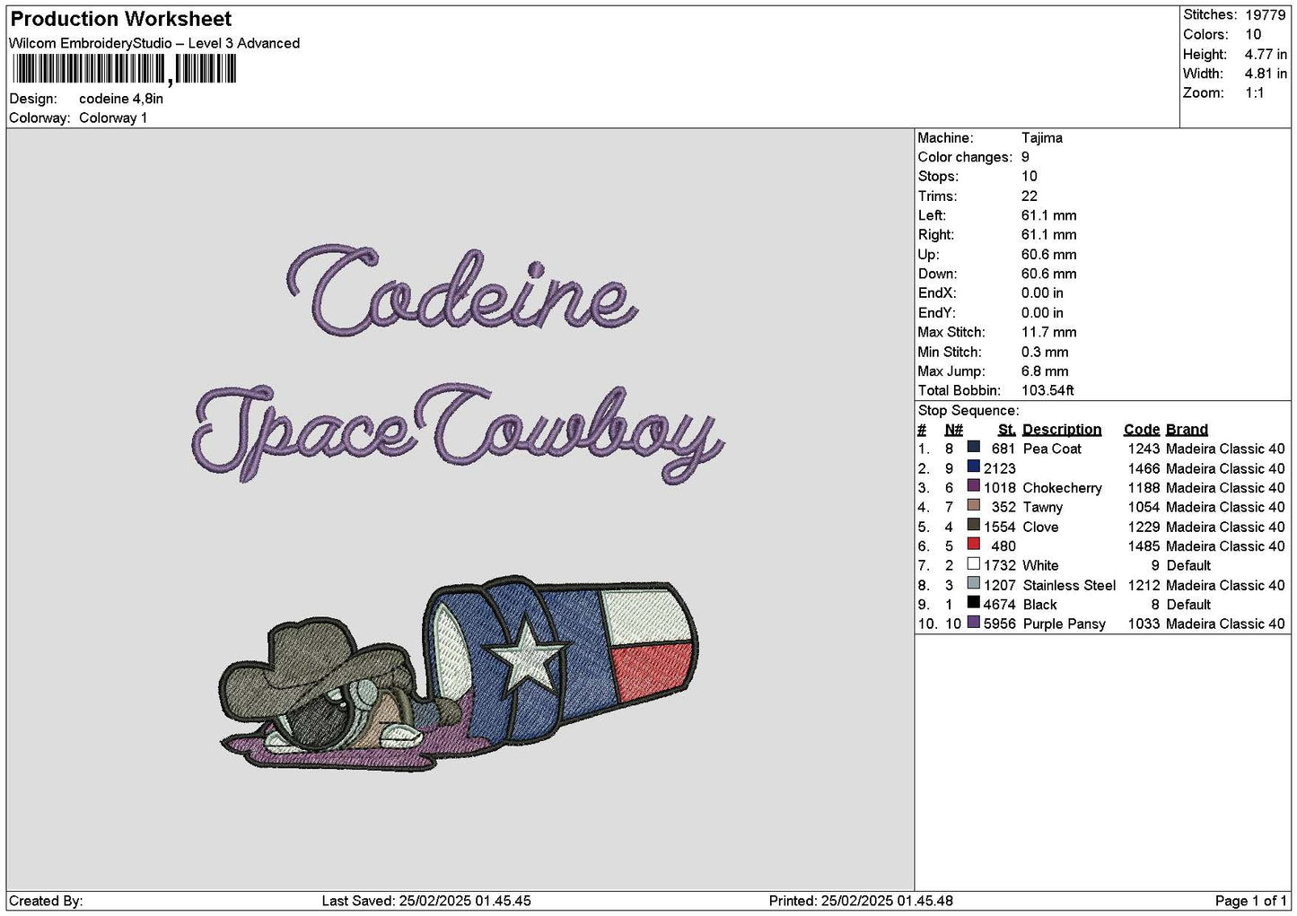 Spacetext 2502 Embroidery File 6 sizes
