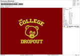 The College Embroidery File 6 sizes