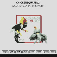 Chickensquare02 Embroidery FIle 6 sizes