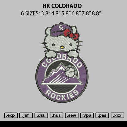 Hk Colorado Embroidery File 6 sizes
