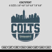 Coltstext Embroidery File 6 sizes