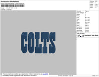 Colts Text Embroidery File 4 size