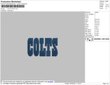 Colts Text Embroidery File 4 size