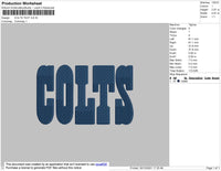 Colts Text Embroidery File 4 size