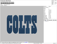 Colts Text Embroidery File 4 size