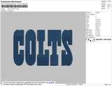 Colts Text Embroidery File 4 size