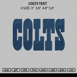 Colts Text Embroidery File 4 size