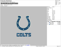 Colts Logo Embroidery File 4 size