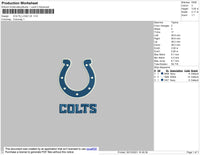 Colts Logo Embroidery File 4 size