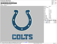 Colts Logo Embroidery File 4 size