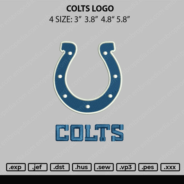 Colts Logo Embroidery File 4 size