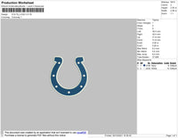 Colts Logo 2 Embroidery File 4 size