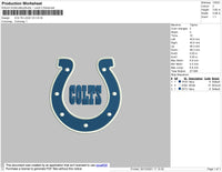 Colts Logo 3 Embroidery File 4 size