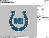 Colts Logo 3 Embroidery File 4 size