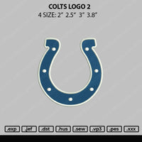 Colts Logo 2 Embroidery File 4 size