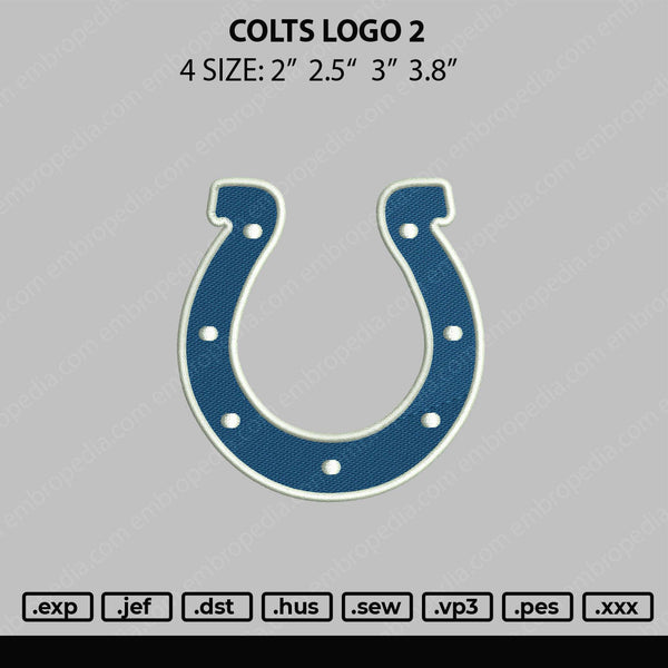 Colts Logo 2 Embroidery File 4 size