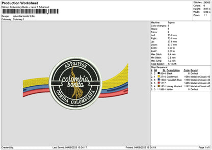 Columbiatext Embroidery File 6 sizes